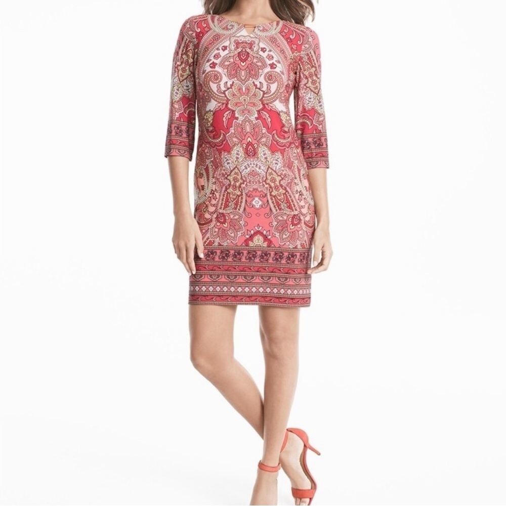 White House Black Market a-line paisley dress